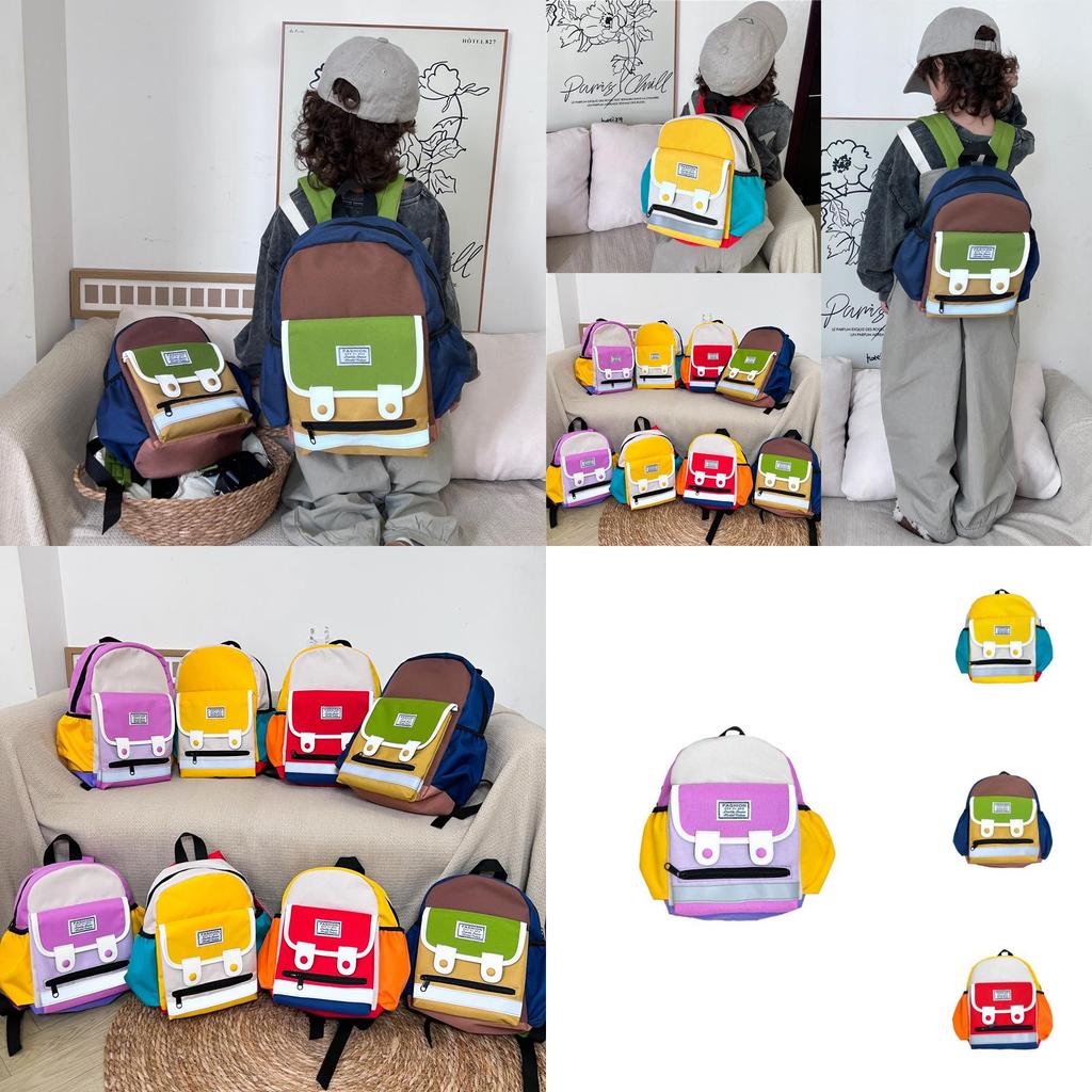 Modern Trendy Dual Color Letter Backpack For School Lightweight And Breathable Design