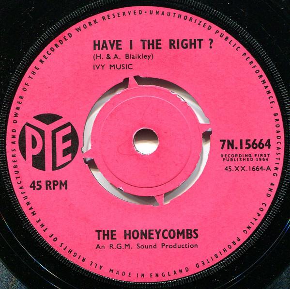 7inch Record HONEYCOMBS - Have I The Right? 7N15664 Pye Records 1964 UK Rock Used