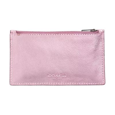 Card Case 13 Embossed Logo Glove-tanned Leather Card Case Regular Women’s Metallic Blush Powder Metallic Blush Powder