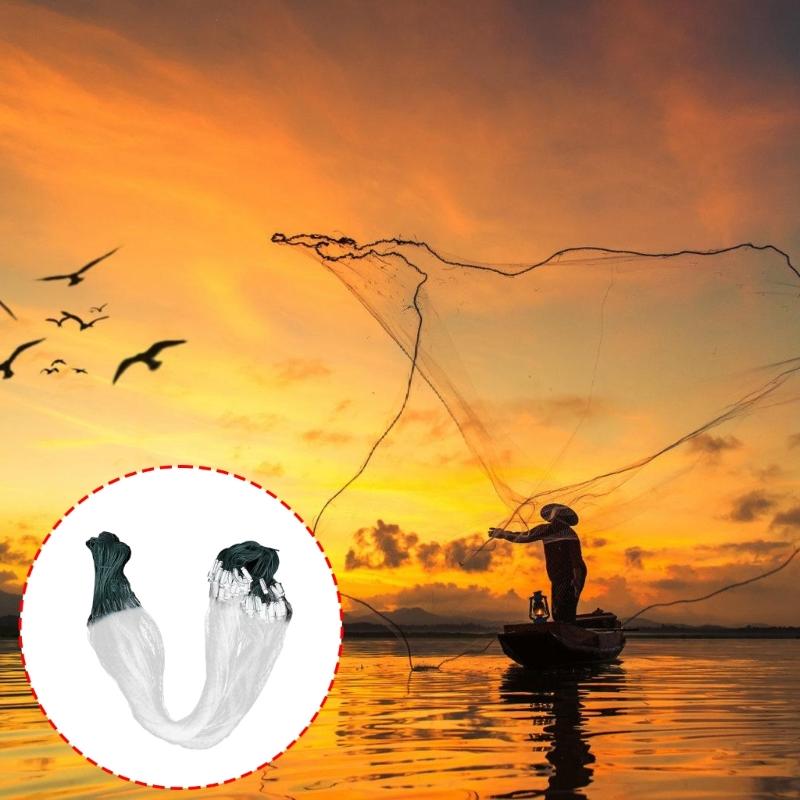 10Pcs Fishing Casting Net Easy Throw Fly Fishing Net Portable Cast Fish Cage Fishing Tackle for Hand Casting Enduring