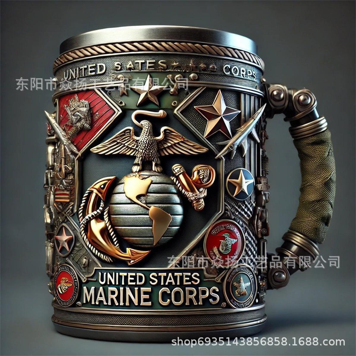 New Military 3D Mug Resin Coffee Mug Home Resin Ornament 301-400ml