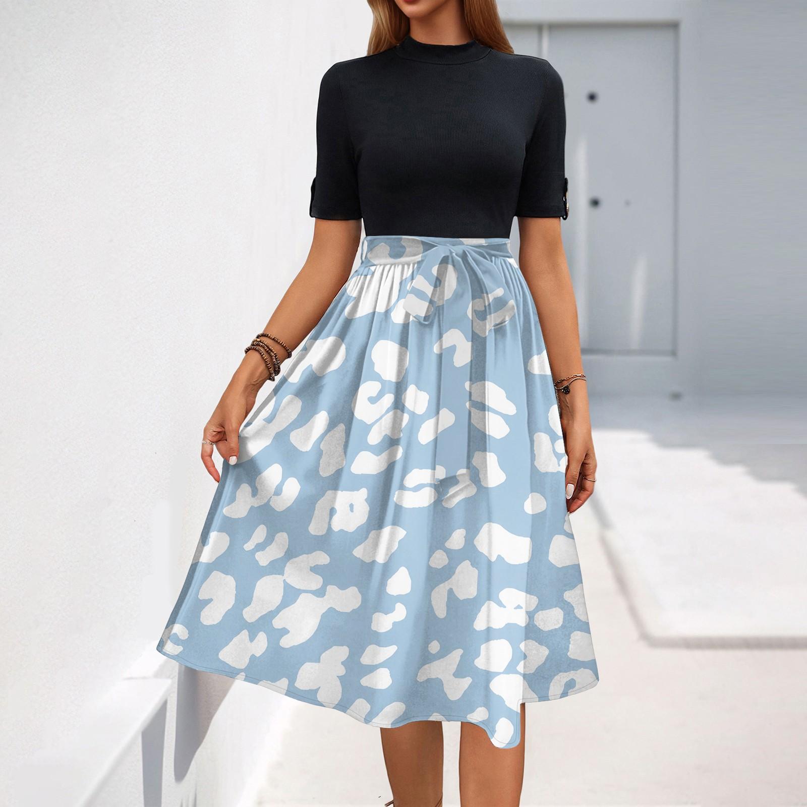 

Женские летние платья повседневные свободные сарафаны с короткими рукавами и карманами XXL