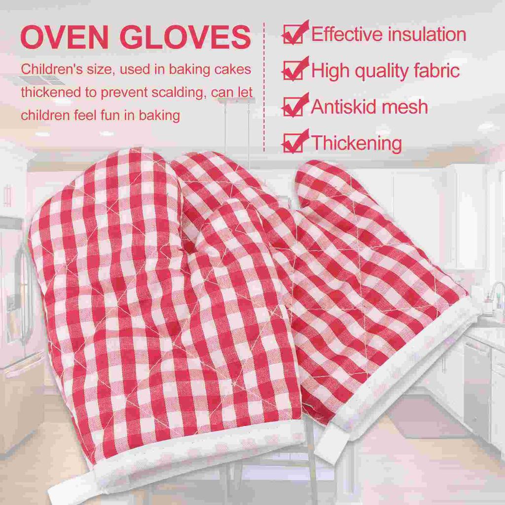 Premium 2 Stück Kinder Hitzebeständig Anti-Verbrühung Ofenhandschuhe Topflappen zum Backen und Grillen Perfektes Geschenk für Kinder, die gerne backen