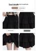 Black High Waist A-line Puffy Skirt for Women, Summer 2026 Trendy Short Umbrella Cake Skirt