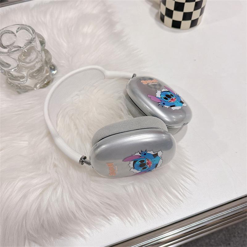 Applicable Apple headset AirPods max earphone cover transparent painted cartoon Stitch protective case cute
