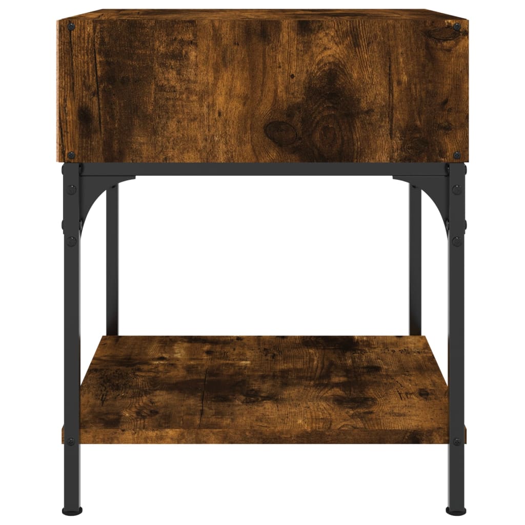 Nightstand Smoked Oak 40x41x50 Cm Engineered Wood