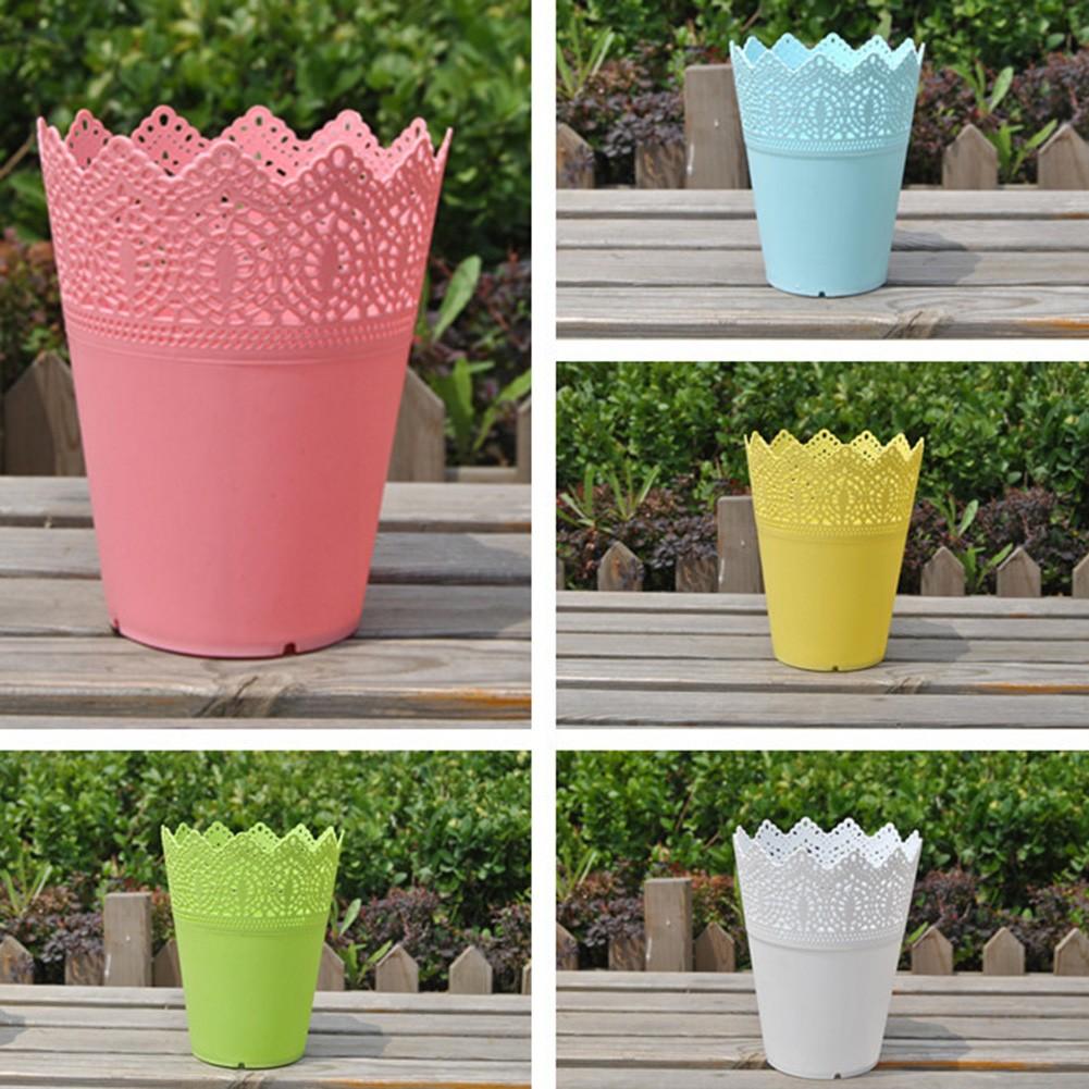 Pink Flower Pot White Yellow Blue Flower Pot Hollow