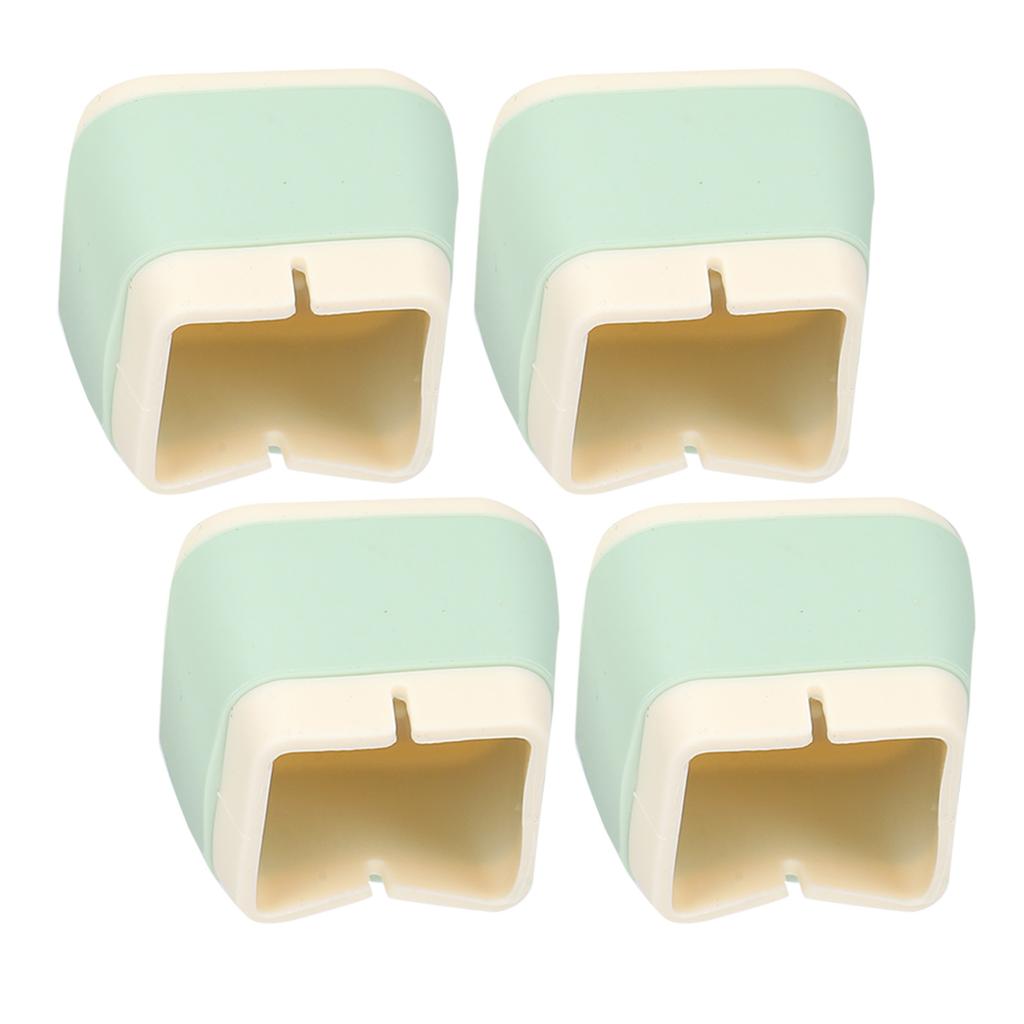 4Pcs Silicone Furniture Protectors 3.3x3.9x3.9cm NonSlip Chair Table Foot Covers Caps(Green )