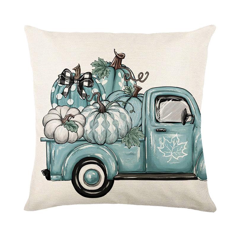 

Autumn Harvest Festival Pillowcase Small Fresh Pillowcase 45*45cm Green Pumpkin Print Pillowcase 45 * 45Cm (without pillow core)