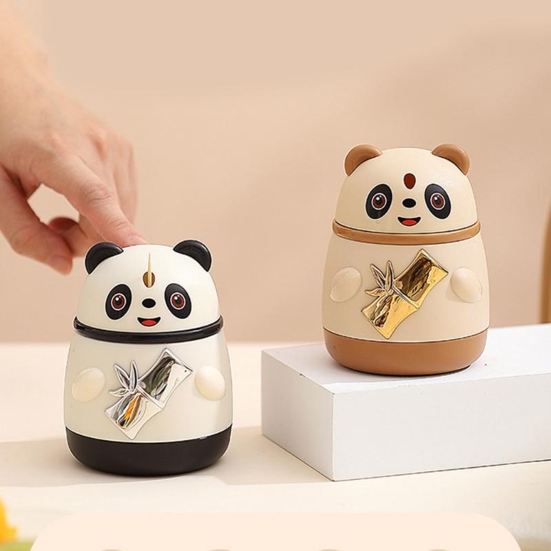 Niedlicher Panda Zahnstocherhalter Behälter Automatischer Zahnstocherspender Drucktyp Zahnstocherbox für Zuhause Bar Party