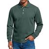 Men's Casual Style Solid Color Loose  Shirt Long-sleeved Top