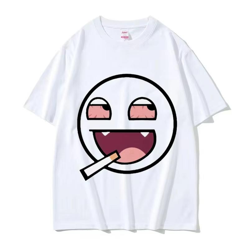 2025 Summe O-Neck Fashion Quality T-Shirt Casual Face Domo Kun Funny Meme Women 100% Pure Cotton Printed Leisure T-shirt Y2k