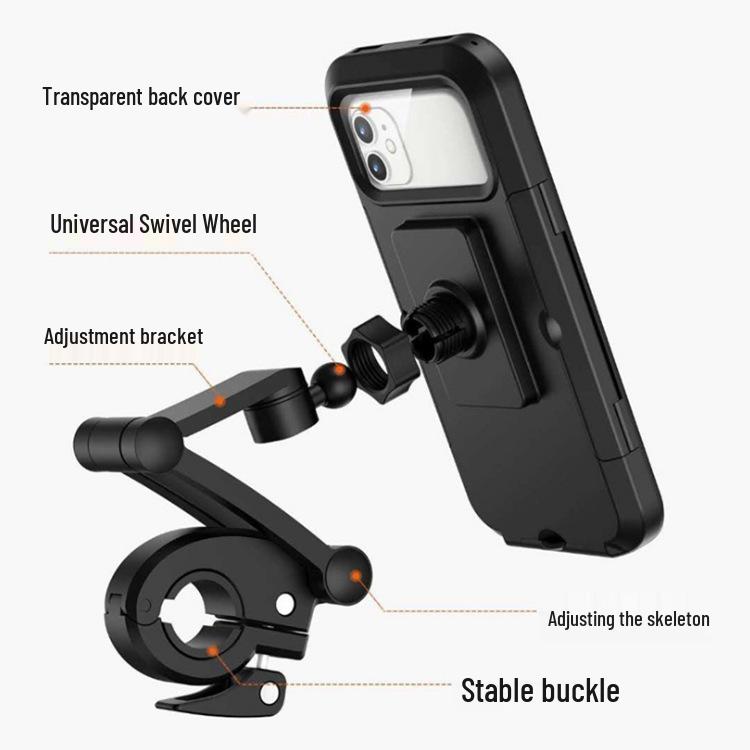 Shockproof Waterproof Magnetic Phone Holder for Scooter & Motorcycle - Rainproof & Adjustable, Ideal for Food Delivery Riders.