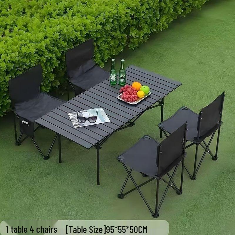 Sturdy Outdoor Folding Table and Chairs Set for Camping, Picnic, and BBQ