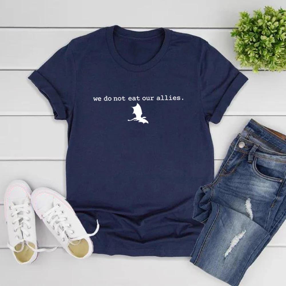 We Do Not Eat Our Allies Tee Fourth Wing Shirt Dragon Women Tshirts Short Sleeve Graphic T Shirts Basgiath War College Tee