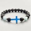 Summer Volcanic Stone Glow-in-the-Dark Vintage Bracelet Multi-color Glow-in-the-Dark Cross Beads Bracelet Bracelet Hand Jewelry