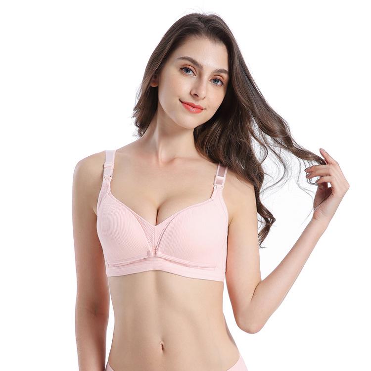 Wireless Nursing Bra: Threaded Thin, Double Buckle, Anti-Exposure for Pregnancy & Breastfeeding