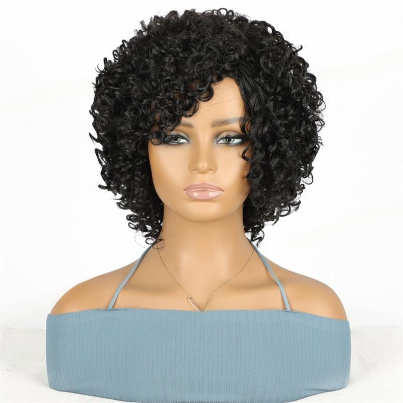 Wigs for Synthetic Fiber Afro Wig Short Haircut Cosplay Drag Queen Wigs Costume Roleplay Curly Wig Student