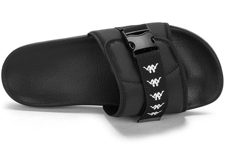 Men's Slippers Kappa Slip Resistant Slide Slippers Unisex Black