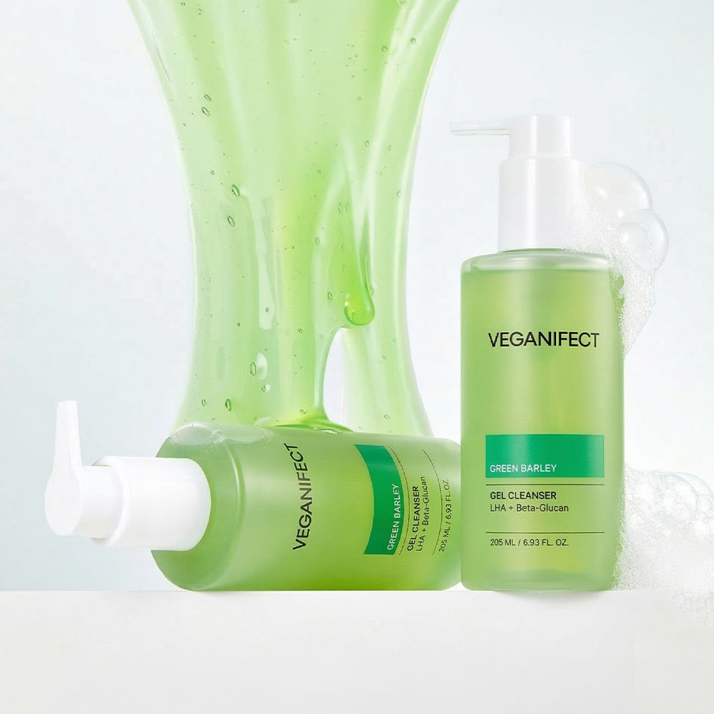 veganifect. Barley Raha Gel Cleanser 205ml + Cleansing Oil 20g (+20g)