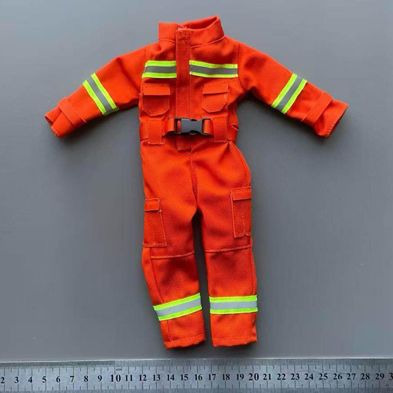1/6 Scale Action Figure Clothes Firefighter Suit Cosplay for 12  Male Figures Collectable Miniature