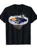 UnisexS Heavyweight TShirt with Flat Earth Map And Antarctica Ice Wall Design Black Casual Short Sleeve Round Neck Durabl