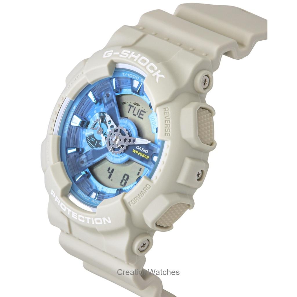 Casio G-Shock Analog Digital Biobasiertes Harz Blaues Zifferblatt Quarz GA-110AS-5A 200M Herrenuhr