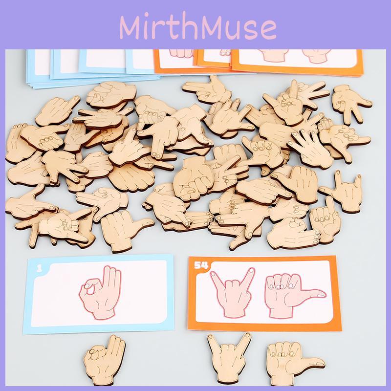 Wooden Early Childhood Gesture Matching Building Blocks Children Puzzle Toy