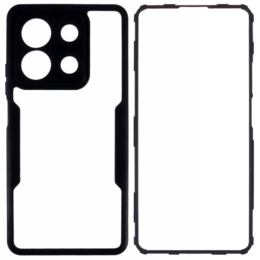 For Xiaomi Redmi Note 13 4G Case Anti-Drop Protective Acrylic+TPU Phone Shell,Black