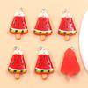 5 Styles DIY Resin Summer Fruit Ice Cream and Popsicle Charms: Grape & Watermelon Pendants for Bags & Phone Accessories