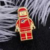 Cartoon Trendy Astronaut Enamel Badge Bright Red Brooch For Stylish Clothing Accessories
