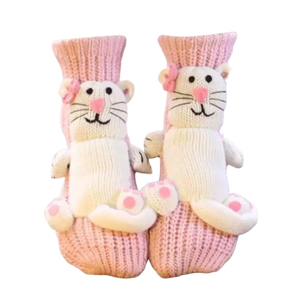 Hand Crocheted Animal Socks Thick Novelty Floor Socks New Funny Socks  for Men & Women