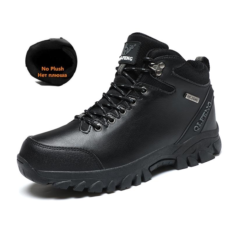 Pánské zimní boty Teplé plyšové Pánské sněhové boty Vysoce kvalitní kůže Vodotěsné Pánské tenisky Outdoorové Pánské turistické boty Pracovní obuv
