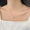 Europe, America and South Korea Korean version 925 sterling silver necklace women's ins brushed matte love pendant collarbone chain
