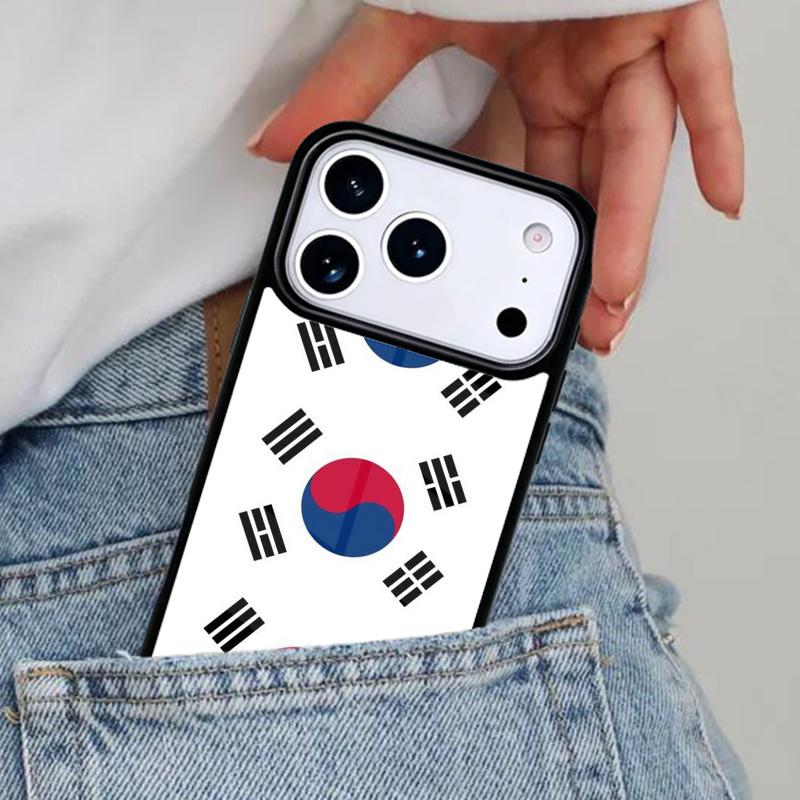 Funda de Teléfono Suave con Bandera de Corea del Sur para iPhone 17ProMax 12 13 14 15 16e 17 Pro Max Plus Cubierta de Aire