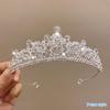 Hochzeit Haar Tiara Kristall Braut Tiara Krone Silber Farbe Diadem Schleier Tiaras Hochzeit Haarschmuck Kopfschmuck Kopfschmuck