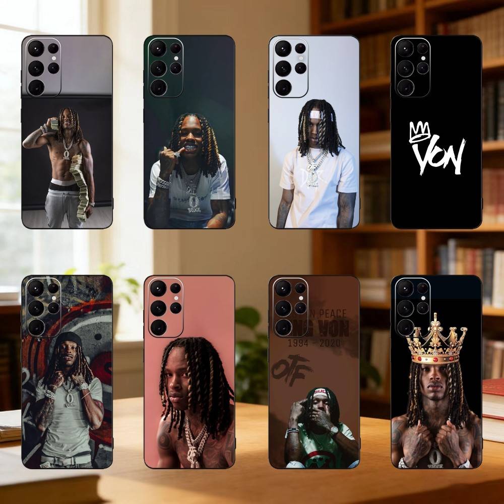 Cool Rapper K-King Von Phone Case For Samsung S25,24,21,22,23,30,Ultra,20,Plus,Fe,Lite,Note Soft Black Cover