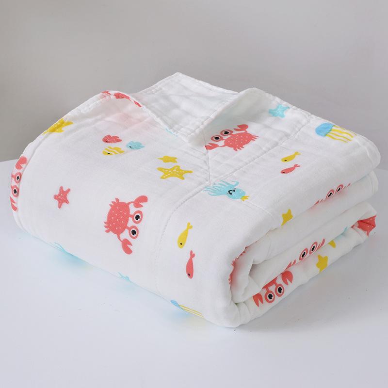 Newborn Six-Layer Cotton Gauze Bath Towel & Swaddle Blanket