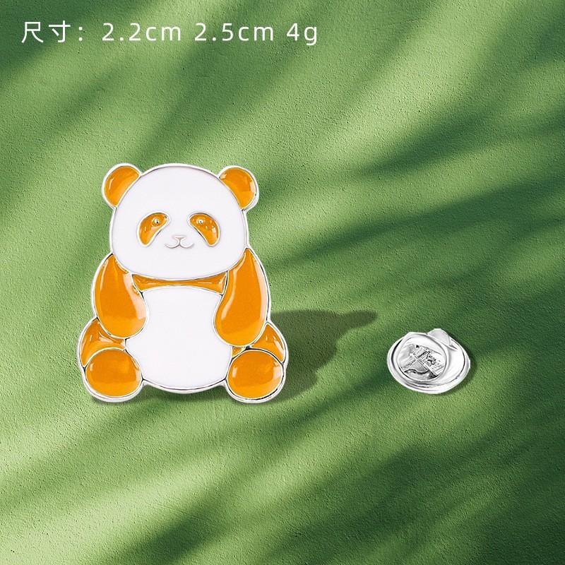 Chinese style panda brooch cute animal bag badge clothing bag accessories bamboo giant panda chain collar pin