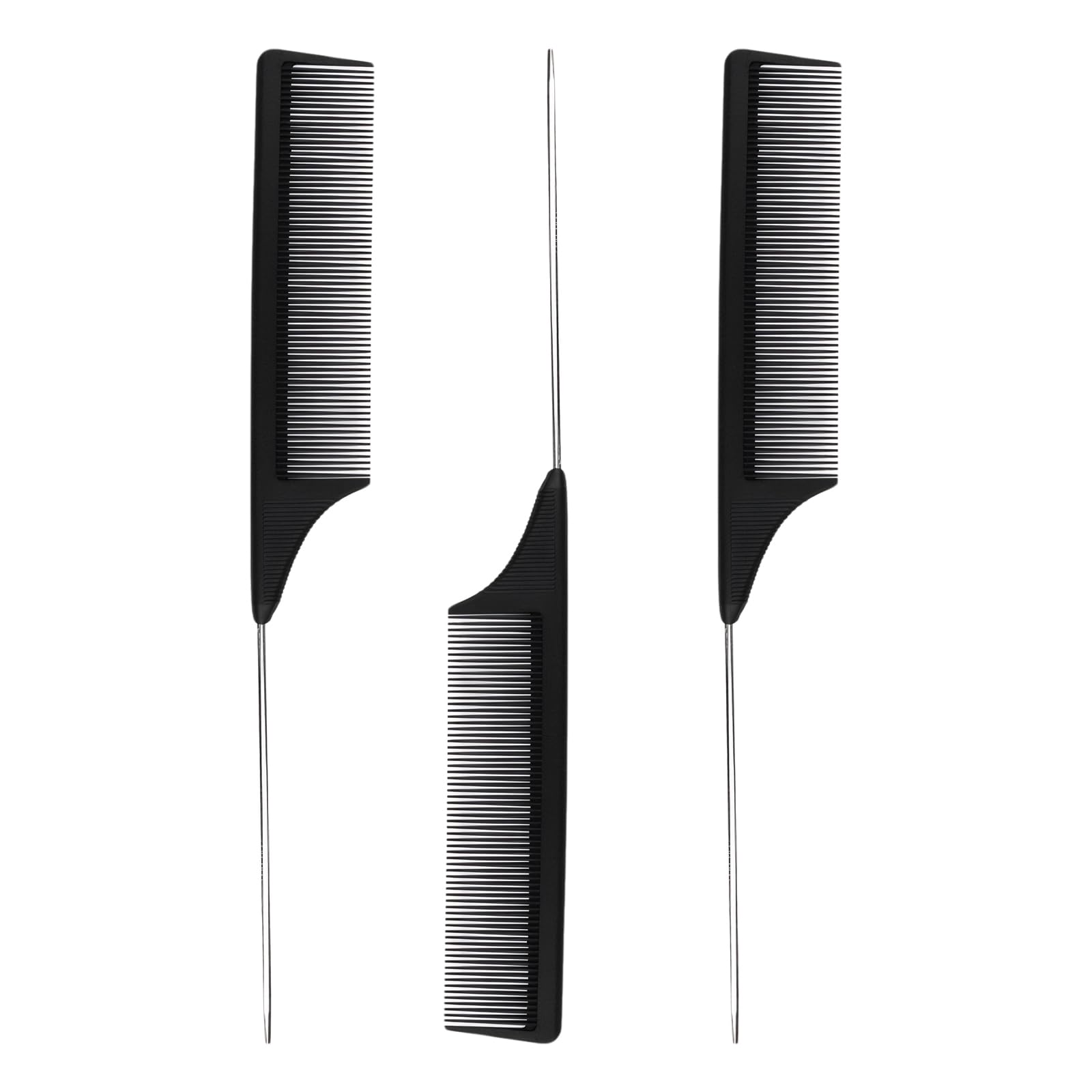 

MAEXUS Расческа и Завивка Волос Премиум Парикмахерская Стрижка Волос Красота Волос Штифты из Углеродного Волокна, Набор из 3 Штук, Расческа с Мелкими Зубьями Салонного Качества, Расческа, чёрный