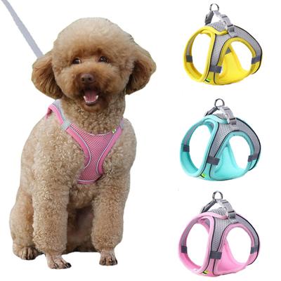 Reflective Pet Chest Strap Breathable Dogs Vest Harness with Leash Adjustable Puppy Walking Lead for Chihuahua French Bulldog