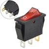 Red With Light On-off 3pin Rocker Switch Snap Type