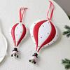 Iron Hot Air Balloon Ornament Red Green White Hanging Loop Christmas Balloon Pendant Lightweight Durable Santa Claus Pendant