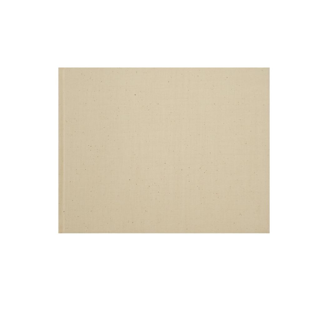 Linen Cross-Stitch Guestbook: Customizable Blank Notebook with Cloth Cover
