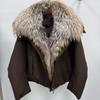 European goose down natural real fox hair big fur collar Parker down jacket women's clothing thickened warm loose coat