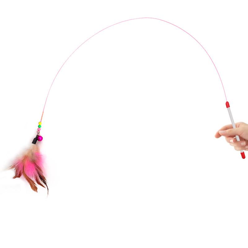 

«Игрушка-колокольчик из проволоки и перьев для прорезывания зубов у кошек — интерактивная металлическая подвесная палка-дразнилка».