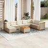 VidaXL Garden Lounge Set with Cushions 9 Pcs Beige Braided Resin 3261961
