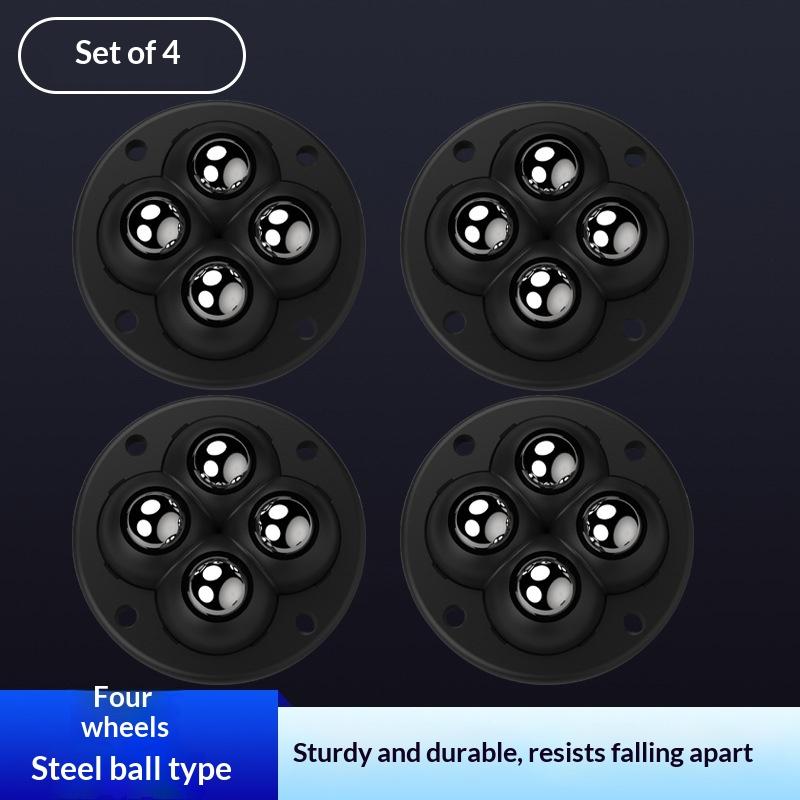 4Pcs 4 Beads Self Adhesive Caster Mini Swivel Wheels Universal 360 Degree Rotation Pulley For Furniture Storage Box