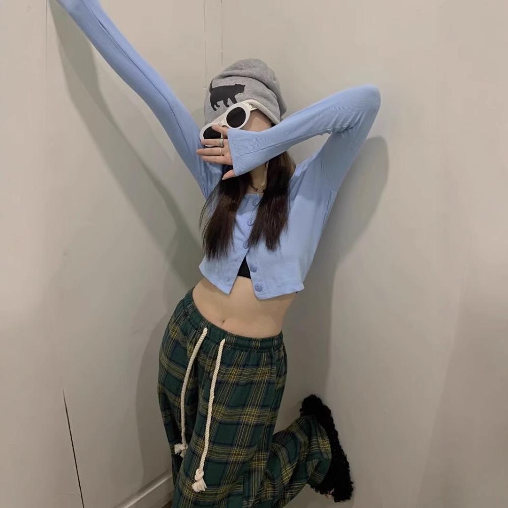 Women's Red Plaid Casual Wide-Leg Pants - Spring Collection