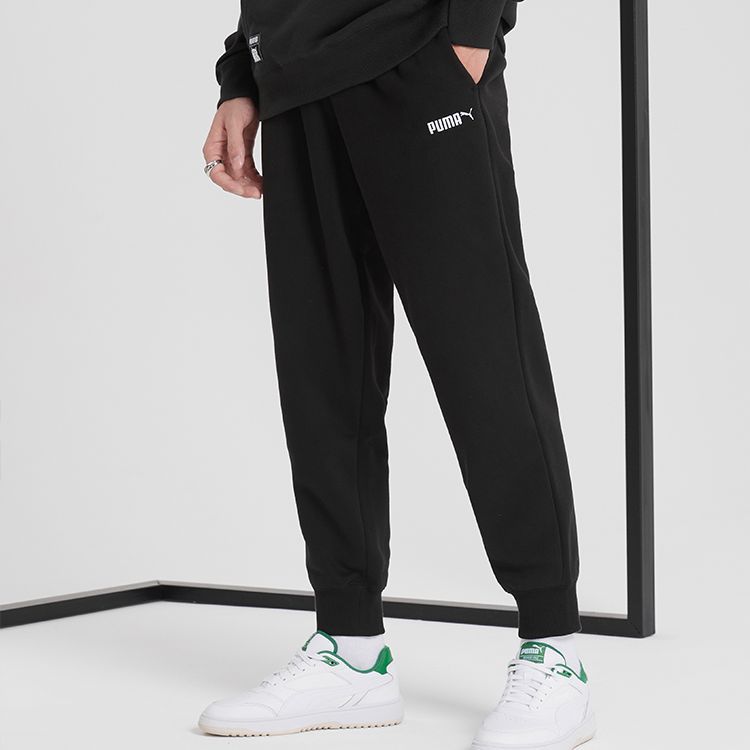 Puma Solid Color Logo Jogger Sweatpants Men Bottoms Black 534366-01